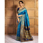 Generic Women's Silk Blend Zari Weaving Saree With Unstitched Blouse 5.5Mtr (Aqua) - MYLUXURY LANE ENTERPRISE