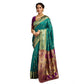 Generic Women's Silk Blend Zari Weaving Saree With Unstitched Blouse 5.5Mtr (Green) - MYLUXURY LANE ENTERPRISE