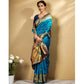 Generic Women's Silk Blend Zari Weaving Saree With Unstitched Blouse 5.5Mtr (Aqua) - MYLUXURY LANE ENTERPRISE