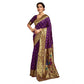 Generic Women's Silk Blend Zari Weaving Saree With Unstitched Blouse 5.5Mtr (Purple) - MYLUXURY LANE ENTERPRISE