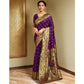 Generic Women's Silk Blend Zari Weaving Saree With Unstitched Blouse 5.5Mtr (Purple) - MYLUXURY LANE ENTERPRISE
