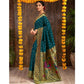 Generic Women's Silk Blend Zari Weaving Saree With Unstitched Blouse 5.5Mtr (Teal) - MYLUXURY LANE ENTERPRISE