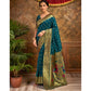 Generic Women's Silk Blend Zari Weaving Saree With Unstitched Blouse 5.5Mtr (Teal) - MYLUXURY LANE ENTERPRISE