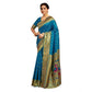Generic Women's Silk Blend Zari Weaving Saree With Unstitched Blouse 5.5Mtr (Turquoise) - MYLUXURY LANE ENTERPRISE