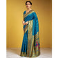 Generic Women's Silk Blend Zari Weaving Saree With Unstitched Blouse 5.5Mtr (Turquoise) - MYLUXURY LANE ENTERPRISE