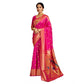 Generic Women's Silk Blend Zari Weaving Saree With Unstitched Blouse 5.5Mtr (Pink) - MYLUXURY LANE ENTERPRISE