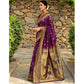 Generic Women's Silk Blend Zari Weaving Saree With Unstitched Blouse 5.5Mtr (Purple) - MYLUXURY LANE ENTERPRISE