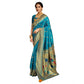 Generic Women's Silk Blend Zari Weaving Saree With Unstitched Blouse 5.5Mtr (Turquoise) - MYLUXURY LANE ENTERPRISE