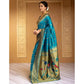 Generic Women's Silk Blend Zari Weaving Saree With Unstitched Blouse 5.5Mtr (Turquoise) - MYLUXURY LANE ENTERPRISE
