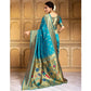 Generic Women's Silk Blend Zari Weaving Saree With Unstitched Blouse 5.5Mtr (Turquoise) - MYLUXURY LANE ENTERPRISE