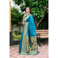 Generic Women's Silk Blend Paithani Weaving Saree With Unstitched Blouse 5.5Mtr (Aqua) - MYLUXURY LANE ENTERPRISE