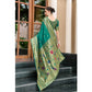 Generic Women's Silk Blend Paithani Weaving Saree With Unstitched Blouse 5.5Mtr (Green) - MYLUXURY LANE ENTERPRISE