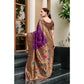 Generic Women's Silk Blend Paithani Weaving Saree With Unstitched Blouse 5.5Mtr (Purple) - MYLUXURY LANE ENTERPRISE