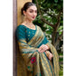 Generic Women's Silk Blend Paithani Weaving Saree With Unstitched Blouse 5.5Mtr (Teal) - MYLUXURY LANE ENTERPRISE