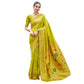 Generic Women's Silk Blend Zari Woven Saree With Unstitched Blouse 5.5Mtr (Lime Green) - MYLUXURY LANE ENTERPRISE