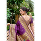 Generic Women's Silk Blend Zari Woven Saree With Unstitched Blouse 5.5Mtr (Purple) - MYLUXURY LANE ENTERPRISE