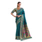 Generic Women's Silk Blend Paithani Weaving Saree With Unstitched Blouse 5.5Mtr (Teal) - MYLUXURY LANE ENTERPRISE