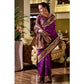 Generic Women's Silk Blend Zari Woven Saree With Unstitched Blouse 5.5Mtr (Purple) - MYLUXURY LANE ENTERPRISE