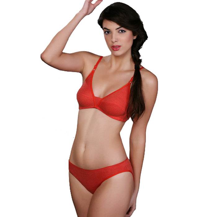 Comfy Red Cotton Everyday Bra Panty Set - MYLUXURY LANE ENTERPRISE