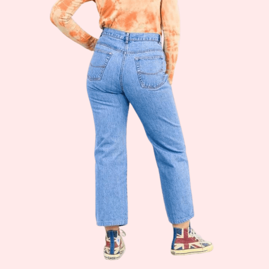 Classic 90s Boyfriend Blue Denim Wide Leg Jeans - MYLUXURY LANE ENTERPRISE
