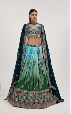 Elegant Jacquard Wedding Net Lehenga for Modern Brides - MYLUXURY LANE ENTERPRISE
