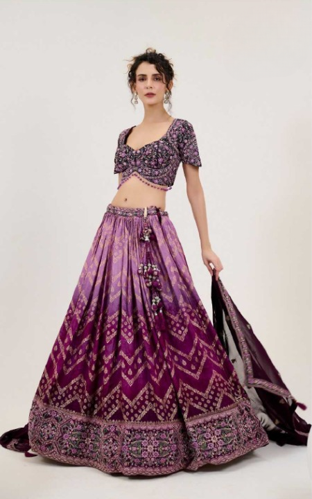Elegant Jacquard Wedding Net Lehenga for Modern Brides