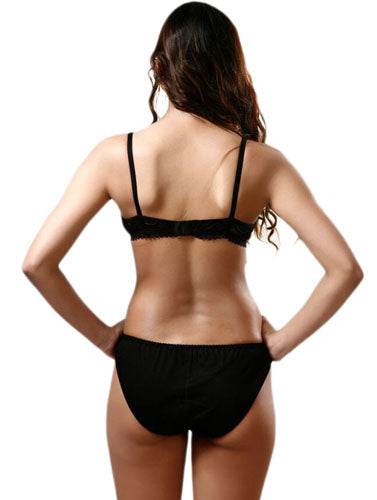 Women’s Classic Smooth Black Bra And Panty Set - MYLUXURY LANE ENTERPRISE