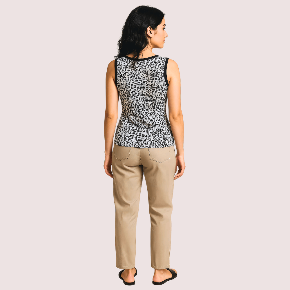 Monochrome Leopard Print Tank Top - MYLUXURY LANE ENTERPRISE