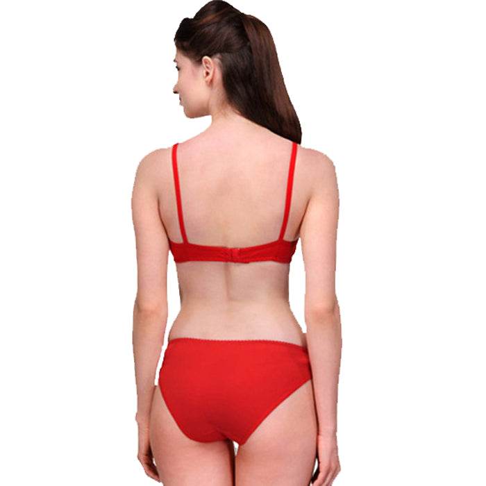 Comfy Red Cotton Everyday Bra Panty Set - MYLUXURY LANE ENTERPRISE