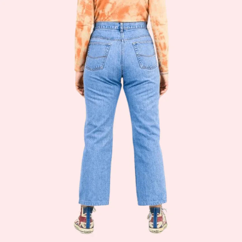 Classic 90s Boyfriend Blue Denim Wide Leg Jeans - MYLUXURY LANE ENTERPRISE