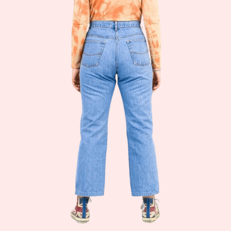 Classic 90s Boyfriend Blue Denim Wide Leg Jeans - MYLUXURY LANE ENTERPRISE