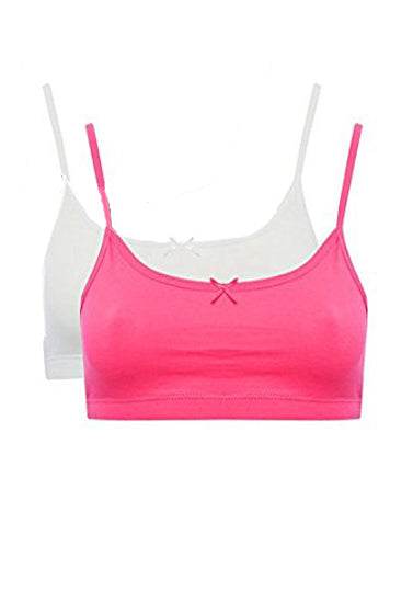 Girl’s Cotton Cute Bow Front Everyday Bra Pk-2 - MYLUXURY LANE ENTERPRISE