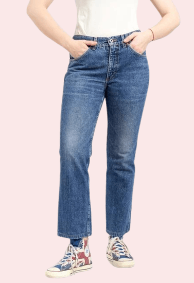 Women's 90s Blue Denim Straight Leg Jeans - MYLUXURY LANE ENTERPRISE
