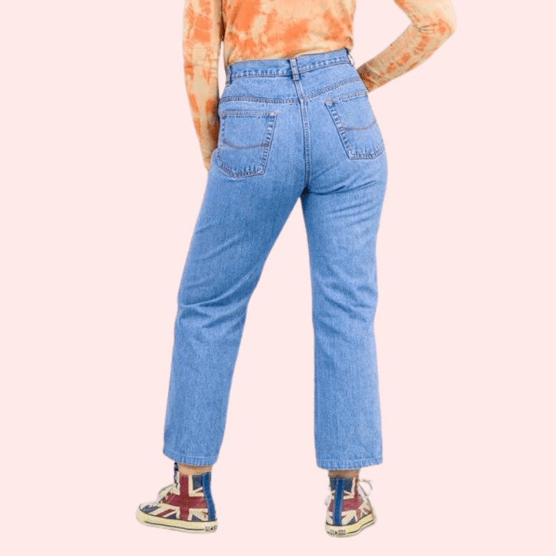 Classic 90s Boyfriend Blue Denim Wide Leg Jeans - MYLUXURY LANE ENTERPRISE