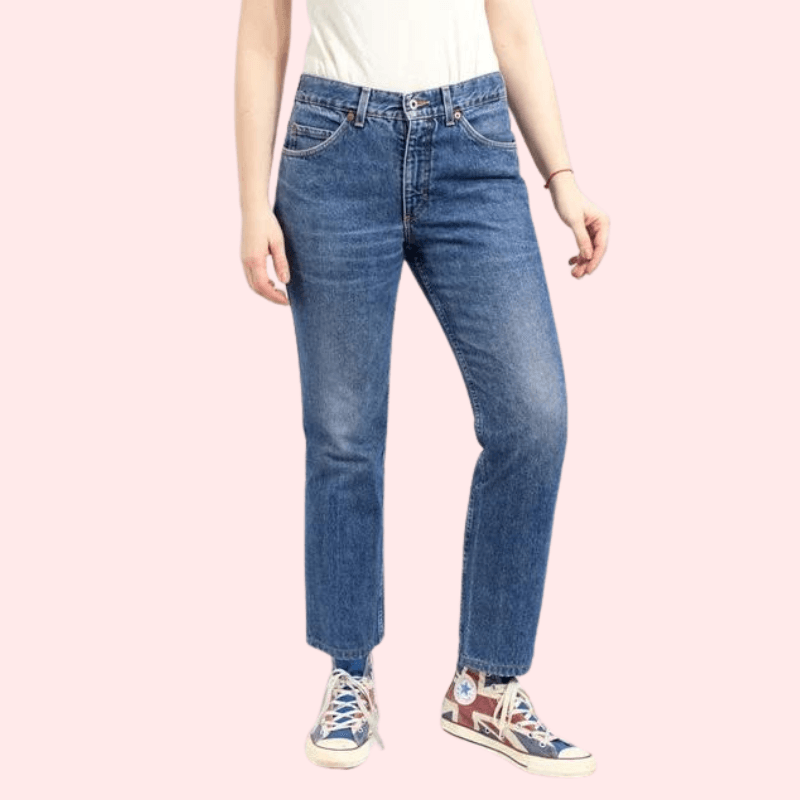 Women's 90s Blue Denim Straight Leg Jeans - MYLUXURY LANE ENTERPRISE