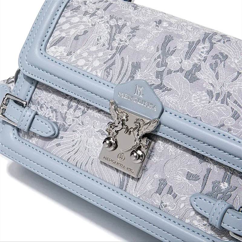 High-grade Lock Embroidered Square Versatile Fashion Shoulder Messenger Bag - MYLUXURY LANE ENTERPRISE