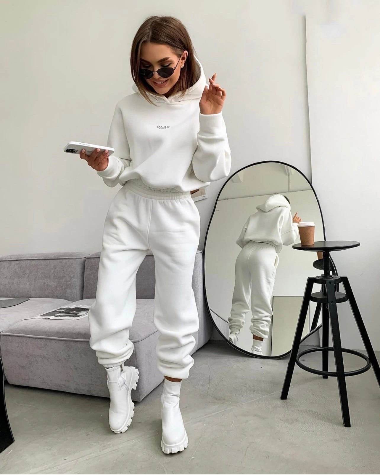 Women's Knitted Fleece Casual Suit Two-piece Set - MYLUXURY LANE ENTERPRISE