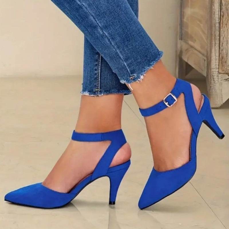 Pointed-toe Square Buckle Shoes High Heels Fashion - MYLUXURY LANE ENTERPRISE