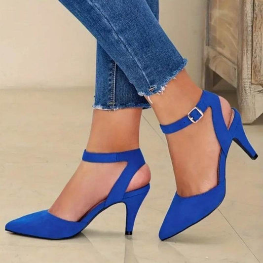 Pointed-toe Square Buckle Shoes High Heels Fashion - MYLUXURY LANE ENTERPRISE