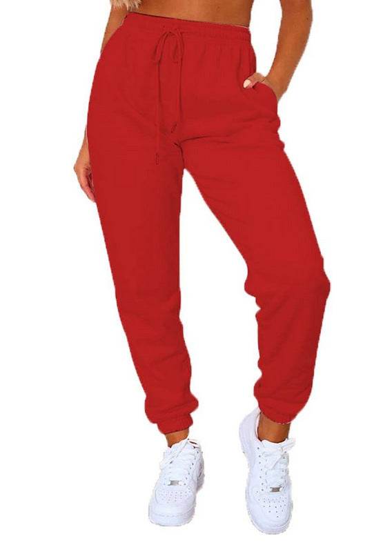 Women's Fashion Solid Color Ankle Banded Pants - MYLUXURY LANE ENTERPRISE