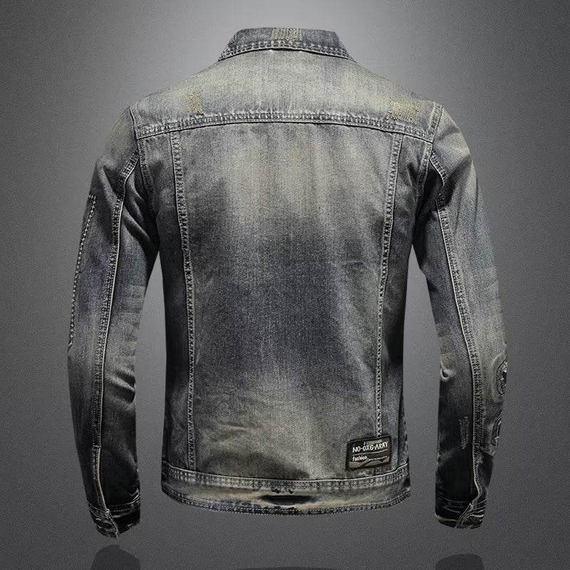 Spring And Autumn Retro Distressed Men's Denim Coat - MYLUXURY LANE ENTERPRISE