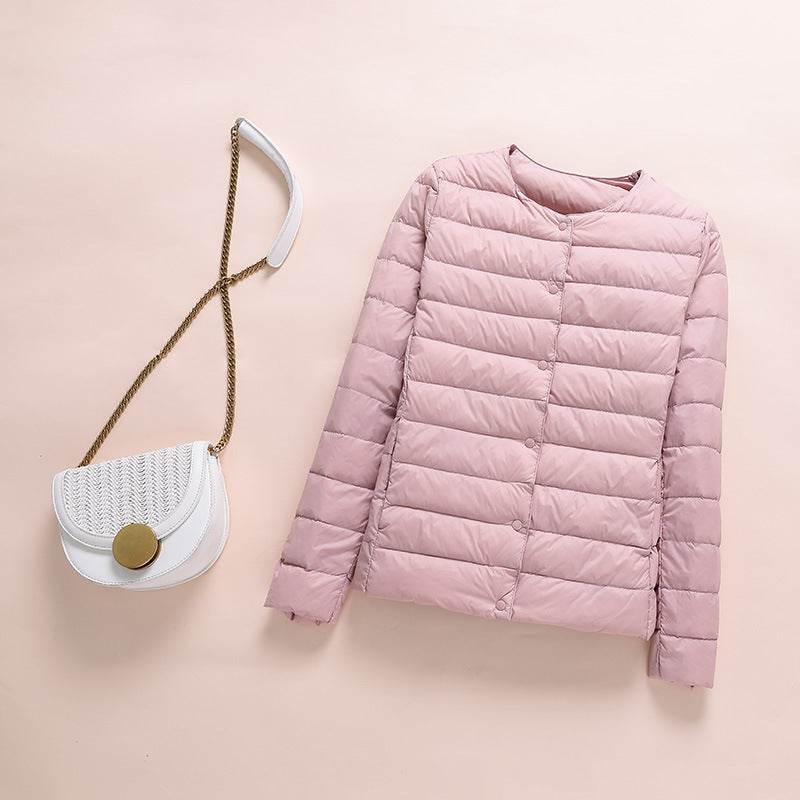 Collarless Lightweight And Convenient Round Neck Slim Short Down Jacket - MYLUXURY LANE ENTERPRISE