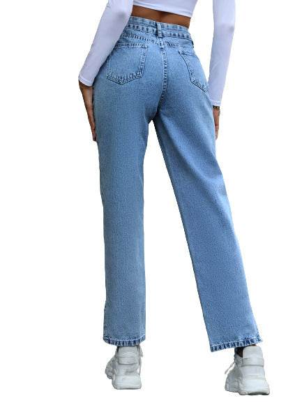 Women's New Straight Simple High Waist Trousers - MYLUXURY LANE ENTERPRISE