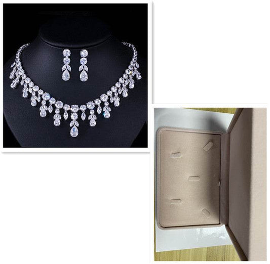 Luxury Water Drop Big Suit Super Flash AAA Zircon Bridal Party Dress High-end Accessories - MYLUXURY LANE ENTERPRISE