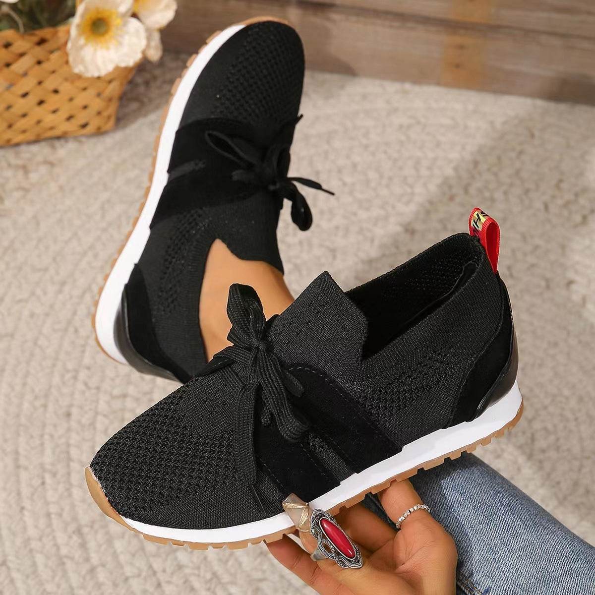 Women's Comfortable Fly Woven Mesh Lace-up Casual Shoes - MYLUXURY LANE ENTERPRISE