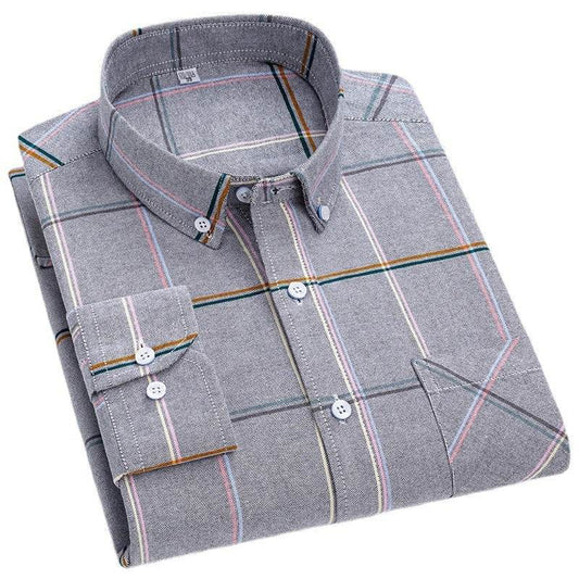 Casual Oxford Men's Full Cotton Shirt - MYLUXURY LANE ENTERPRISE