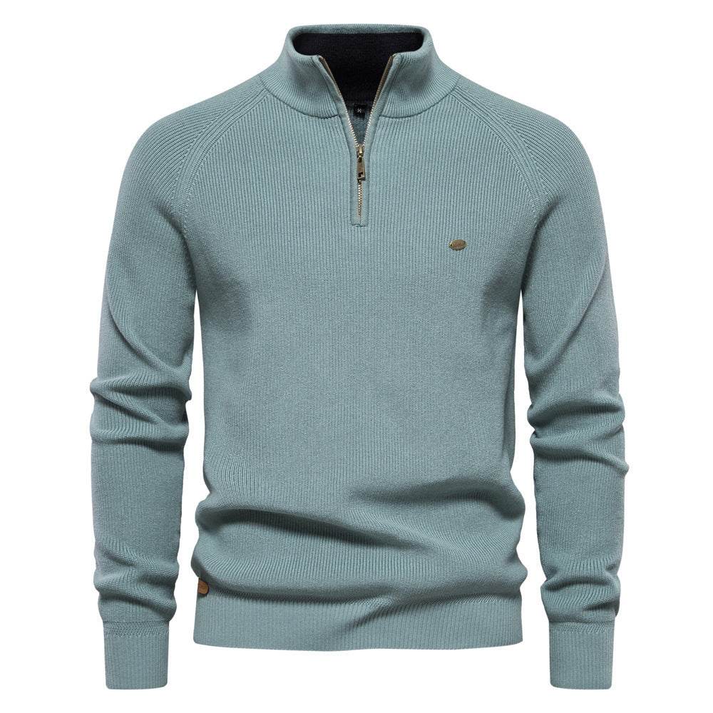 Men's Fashionable Simple Half Turtleneck Solid Color Top - MYLUXURY LANE ENTERPRISE