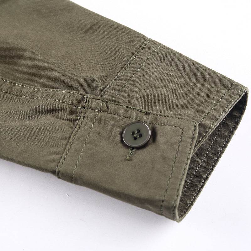 Men's Loose Long Sleeve Pocket Solid Color Shirt - MYLUXURY LANE ENTERPRISE