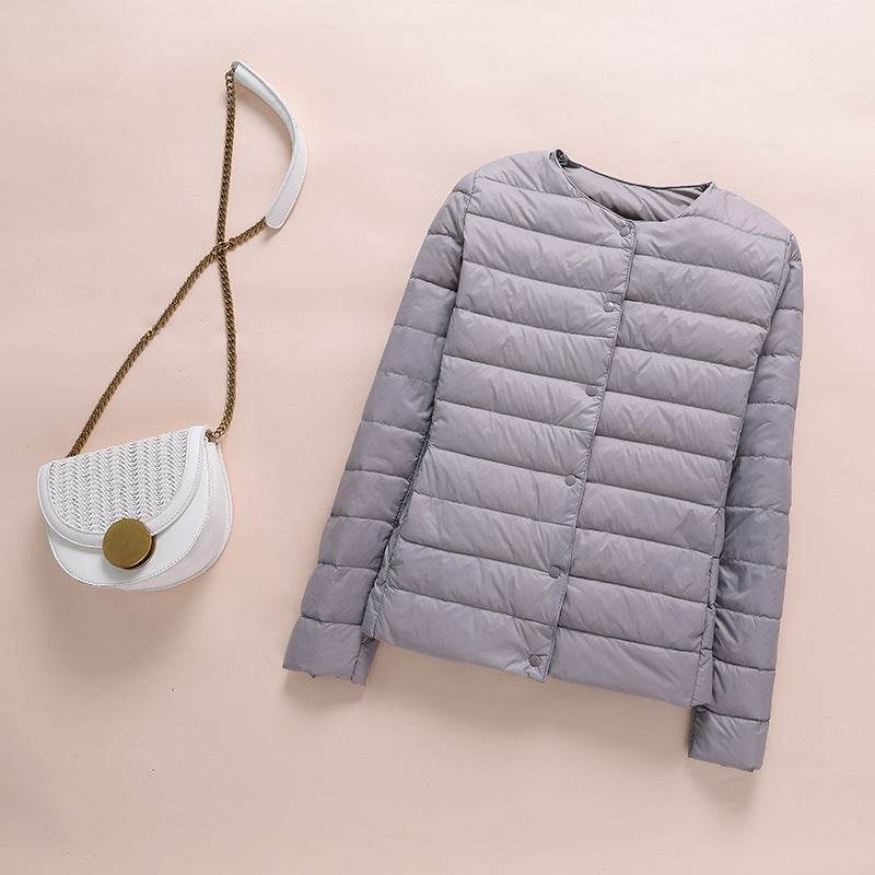 Collarless Lightweight And Convenient Round Neck Slim Short Down Jacket - MYLUXURY LANE ENTERPRISE