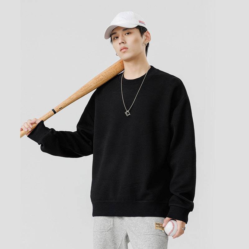 Round Neck Top Loose Casual Long Sleeves - MYLUXURY LANE ENTERPRISE
